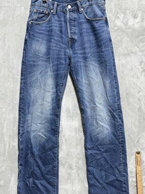 Gap '90s Loose Fit Jeans Mens 30x32 Blue Whiskering Denim Mid Rise Straight Leg